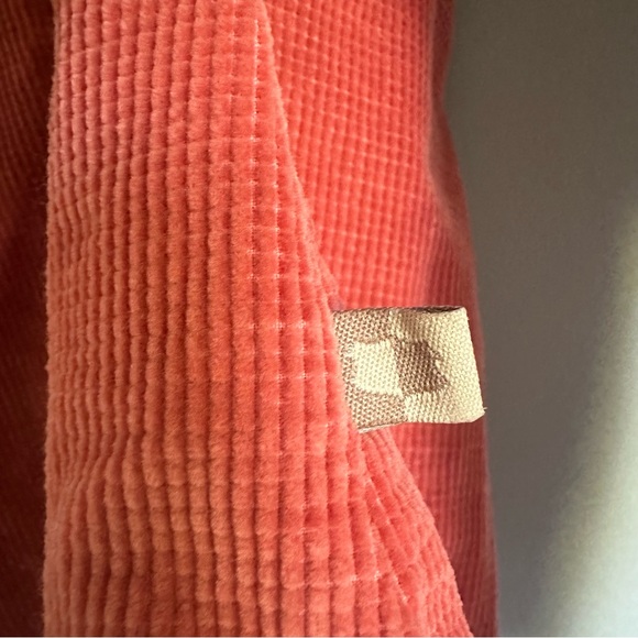 Corduroy Route 66 Salmon Color Full Zip Up Shirt Jacket Size Large - Picture 6 of 10